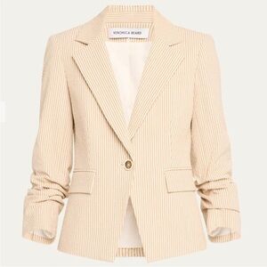 NWOT $697 VERONICA BEARD aaliyah dickey jacket in khaki/white sz 0